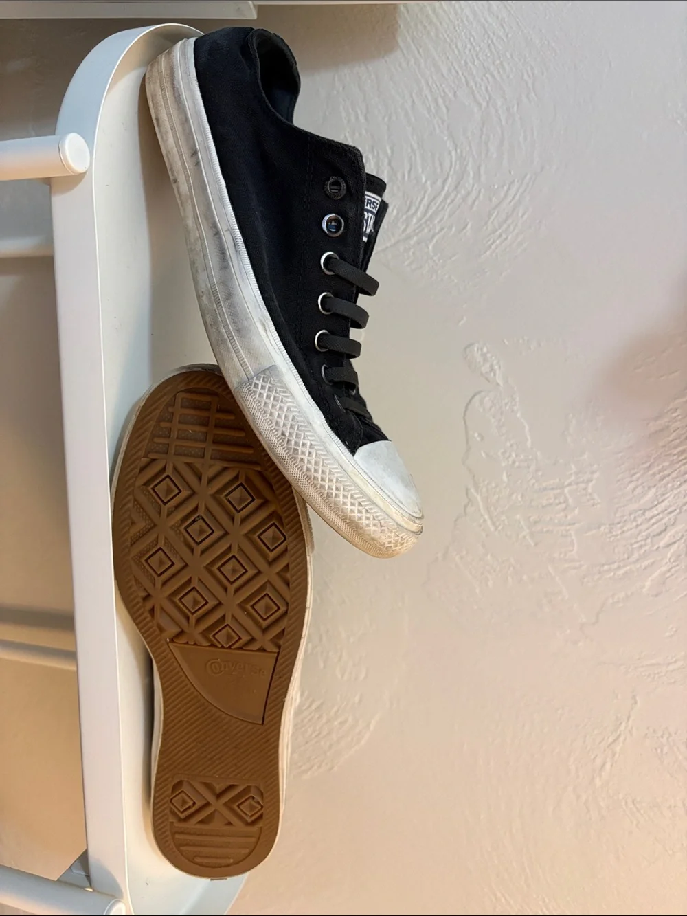 Converse Black Low-Top Canvas Sneakers with White Soles